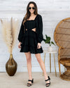 Nadia Textured Cutout Dress - Black