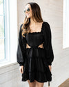 Nadia Textured Cutout Dress - Black