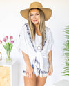 Beachside Stroll Printed Kimono - White/Black
