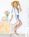Beachside Stroll Printed Kimono - White/Black