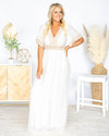 Alexandra V-Neck Lace Maxi Dress - Ivory