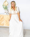 Alexandra V-Neck Lace Maxi Dress - Ivory