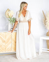 Alexandra V-Neck Lace Maxi Dress - Ivory