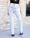 Kylie Mid Rise Straight Leg Jeans - Light Mineral Wash