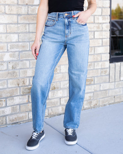 Mckenna High Rise Boyfriend Jeans - Medium Wash