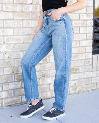 Mckenna High Rise Boyfriend Jeans - Medium Wash