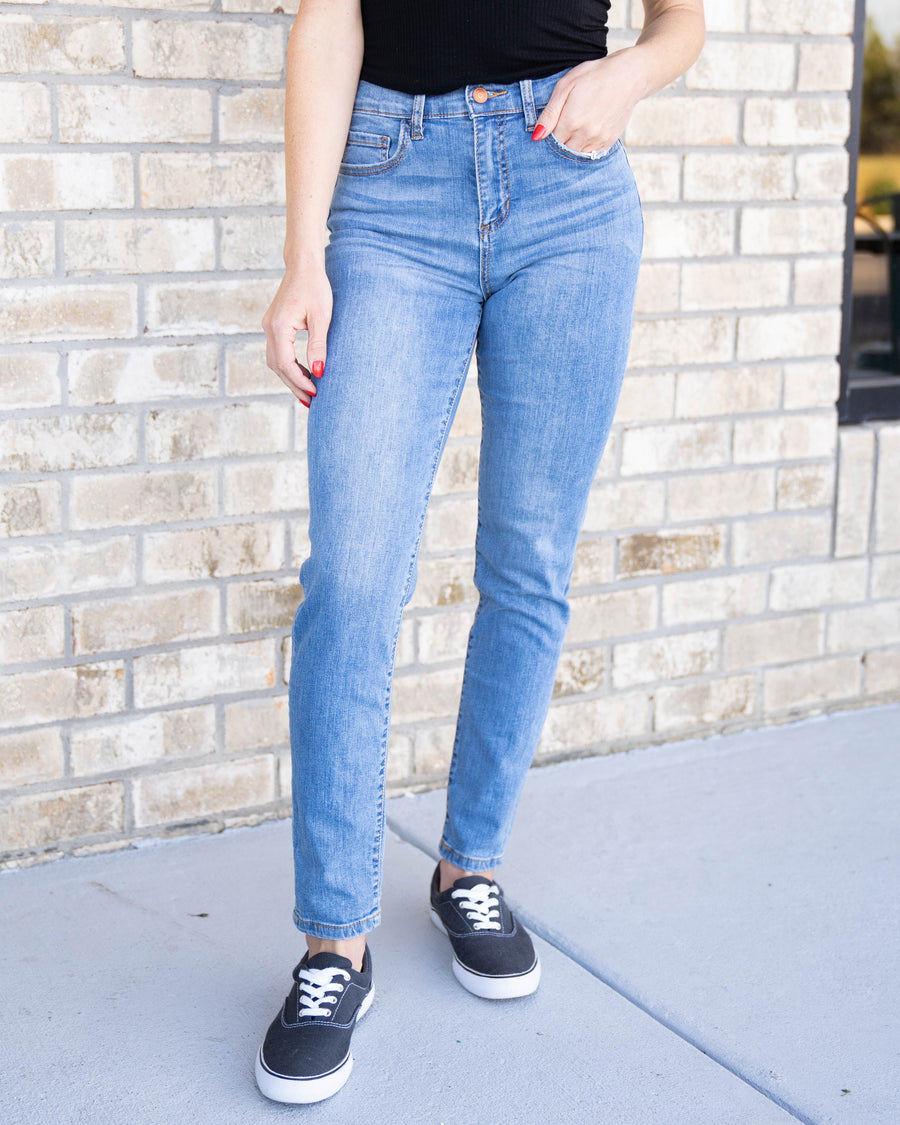 Kendra Tomboy Skinny Jeans - Medium Wash