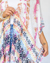 Rising Sun Tie Dye Kimono - Pink/Ivory