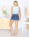 Mabry Ribbed V-Neck Bodysuit - Sky Blue