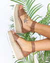 Remi Taylor Ankle Strap Espadrille Wedge - Tan
