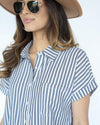 Keely Striped Button Down Blouse - Off White