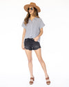Keely Striped Button Down Blouse - Off White