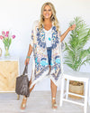 Dream Catcher Mandala Kimono - Ivory/Navy