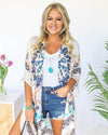 Dream Catcher Mandala Kimono - Ivory/Navy