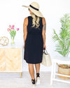 Days In The Sun Pocketed Shift Dress - Black