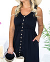 Days In The Sun Pocketed Shift Dress - Black