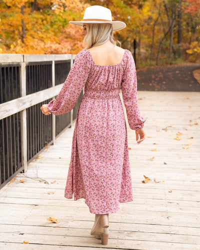 Autumn Outings Floral Dress - Mauve