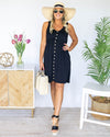 Days In The Sun Pocketed Shift Dress - Black