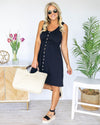 Days In The Sun Pocketed Shift Dress - Black