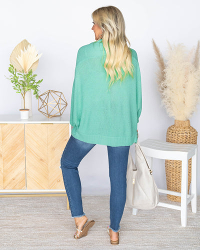 Elodie Lightweight Knit Dolman Sleeve Cardigan - Mint