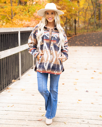 Weekend In Gatlinburg Shacket - Navy