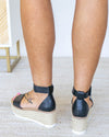 Remi Taylor Ankle Strap Espadrille Wedge - Black