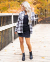 Rewinding Time Plaid Top - Black