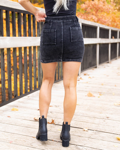 Going Out Corduroy Skirt - Faded Black