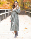 Autumn Outings Floral Dress - Sage