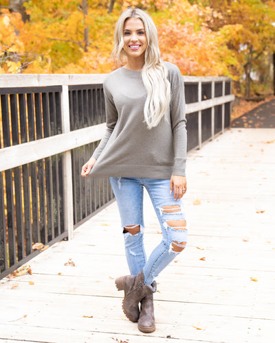 All Day Cozy Sweater - Dusty Olive