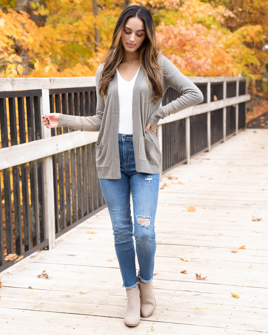 At Daybreak Cardigan - Dusty Olive