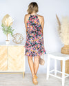 Lea Front Tie Crossover Hem Halter Dress - Black
