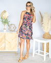 Lea Front Tie Crossover Hem Halter Dress - Black