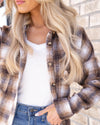 Mountain Getaway Plaid Top - Taupe