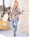 Mountain Getaway Plaid Top - Taupe