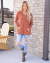 Comfortably Cute Top - Rust
