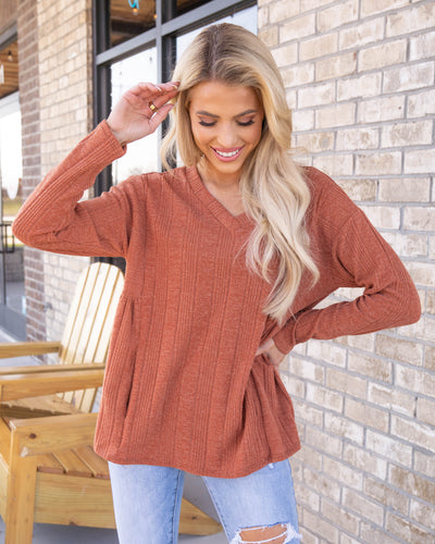Comfortably Cute Top - Rust