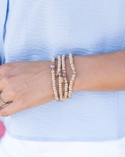 Sila Beaded Bracelet - Tan