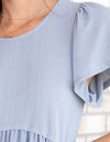 Up For Fun Babydoll Top - Dusty Blue