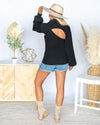 Kinsley 2-N-1 Ribbed Fitted Top - Black