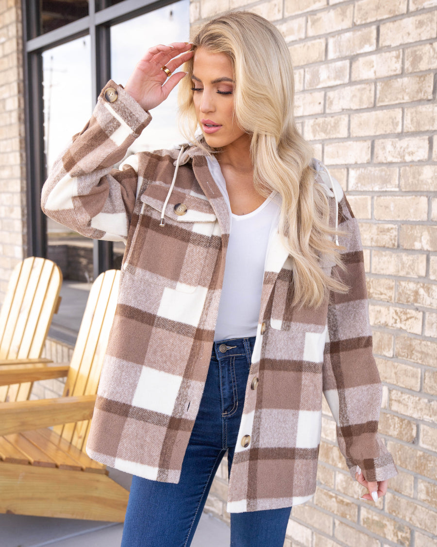 Morning Errands Plaid Jacket - Taupe