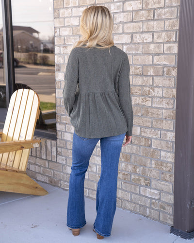 Comfortably Cute Top - Dusty Blue