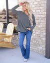 Comfortably Cute Top - Dusty Blue