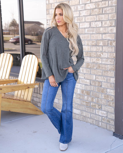 Comfortably Cute Top - Dusty Blue