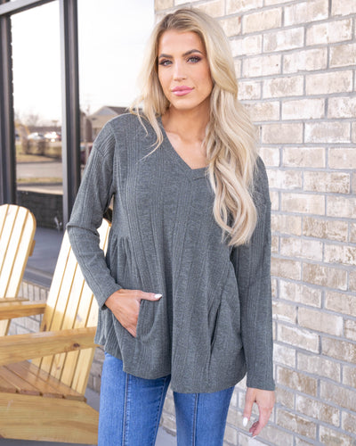 Comfortably Cute Top - Dusty Blue