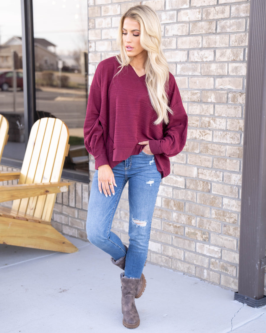 Road Trip Ready Top - Burgundy