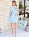 Taking Chances Babydoll Dress - Light Blue