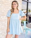 Taking Chances Babydoll Dress - Light Blue