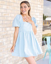 Taking Chances Babydoll Dress - Light Blue