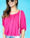 Sansa Peasant Sleeve Blouse - Fuchsia